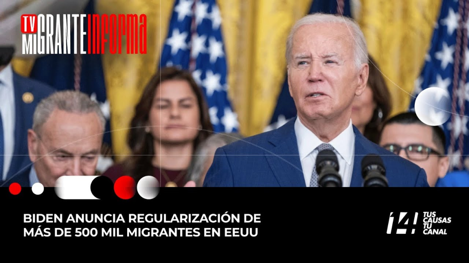 Biden anuncia regularización de más de 500 mil migrantes en EEUU
