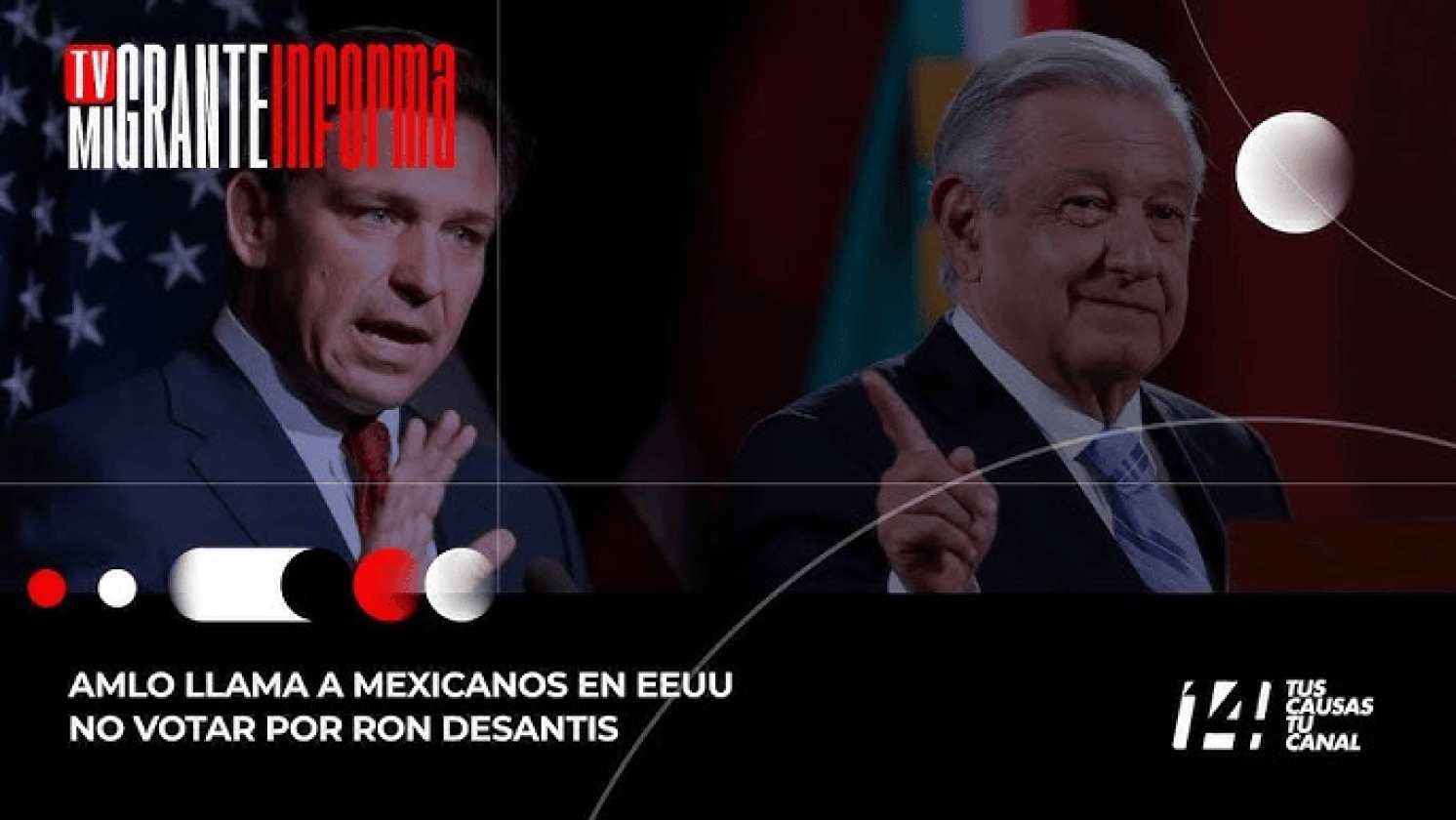 AMLO llama a mexicanos en EEUU no votar por Ron DeSantis