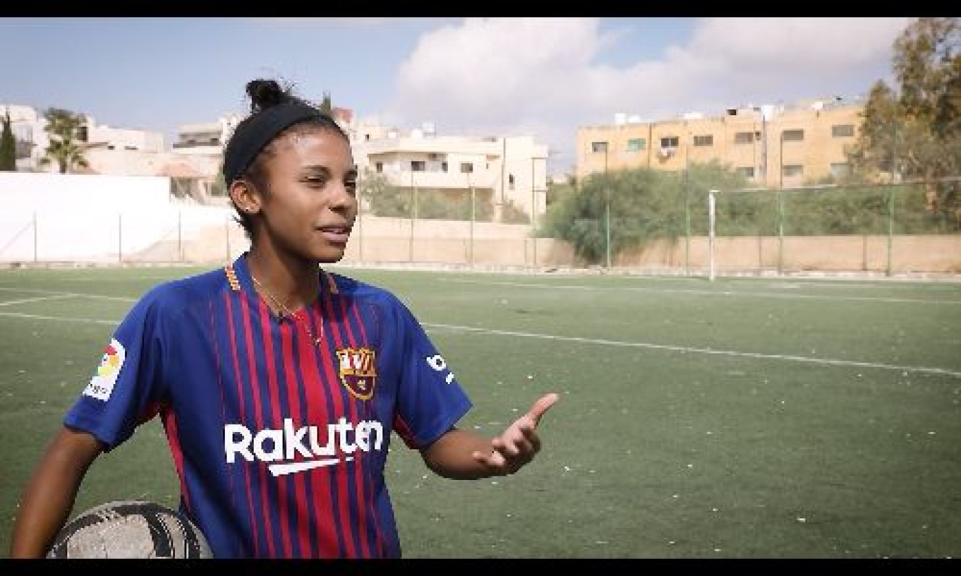 Mujer futbolista en Jordania